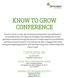 KNOW TO GROW CONFERENCE
