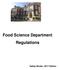 Food Science Department Regulations