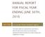 ANNUAL REPORT FOR FISCAL YEAR ENDING JUNE 30TH, 2016