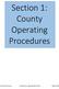 Section 1: County Operating Procedures