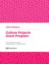 Culture Projects Grant Program