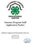 Summer Program Staff Application Packet Southwest Virginia 4-H Educational Center, Inc.
