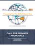 CALL FOR SPEAKER PROPOSALS
