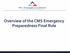 Overview of the CMS Emergency Preparedness Final Rule